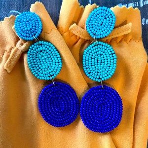 Ocean Colors Of Love Earrings 
3-Tier Seed Bead